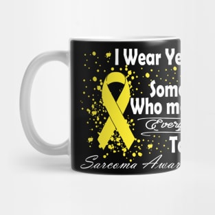 I Wear Yellow Sarcoma Cancer Yellow Ribbon Awareness Mug